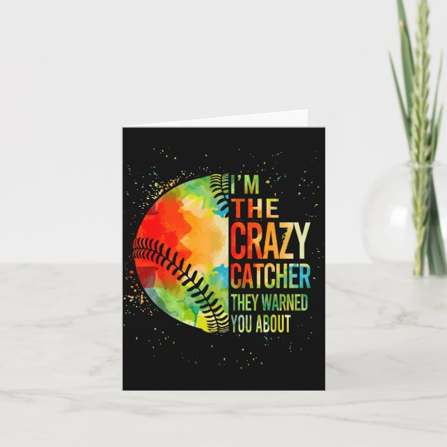 Tarjeta Softball-shirt Crazy Catcher Funny Youth Teen Girl (Anverso)