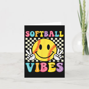 Tarjeta Softball Vibes Softball Retro Groovy Game Day Chic