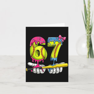 Tarjeta Softbol 67 Helado Goteo Seis Siete Chicos Divertid
