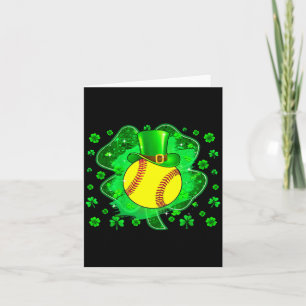 Tarjeta Softbol Día de San Patricios Duende Trébol Chicos