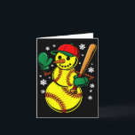 Tarjeta Softbol Santa Hat Snowman Xmas Funny Softball Chr<br><div class="desc">Softball Santa Hat Snowman Xmas Funny Navidades de Softball</div>