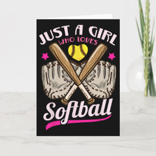 Tarjeta Softbol Solo Una Chica Que Ama Softbol Softbol P