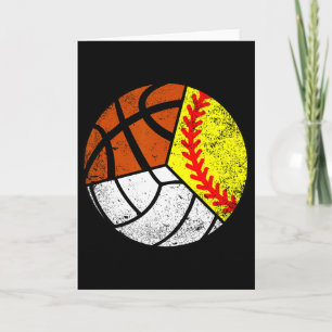 Tarjeta Softbol Voleibol Baloncesto Jugador Bola Divertida