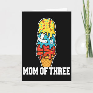 Tarjeta Softbol Voleibol Baloncesto Mamá Helado Verano