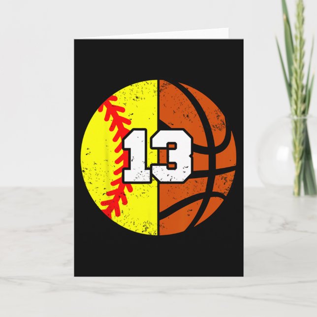 Tarjeta Softll Sketll Number 13 Jersey Funny 13th Birthday (Anverso)
