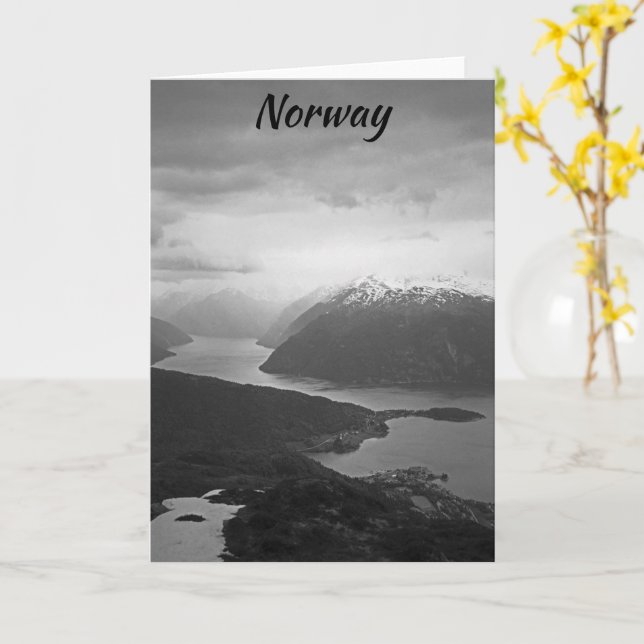 Tarjeta Sognefjord, Noruega (flor amarilla)