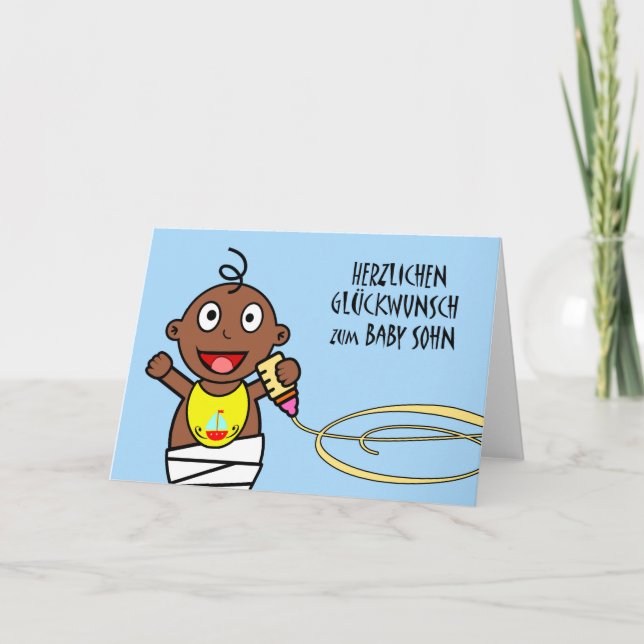 Tarjeta Sohn del bebé del zum del glückwunsch de (Anverso)