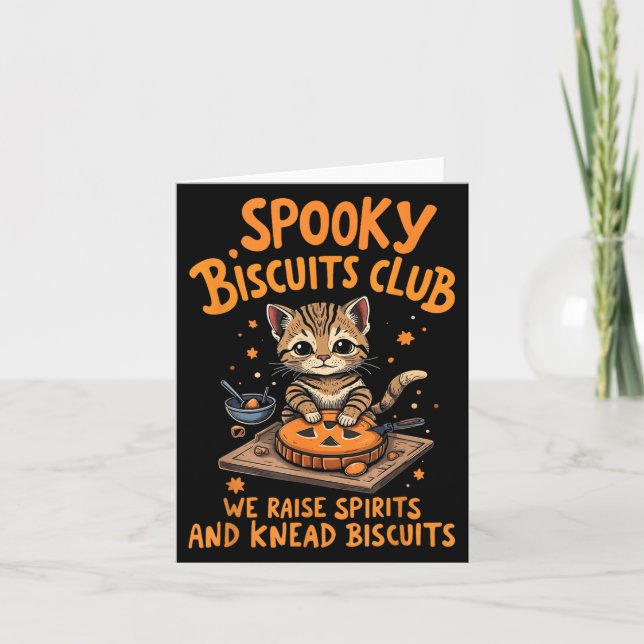 Tarjeta Soky Biscuits Club Cat Funny Halloween (Anverso)