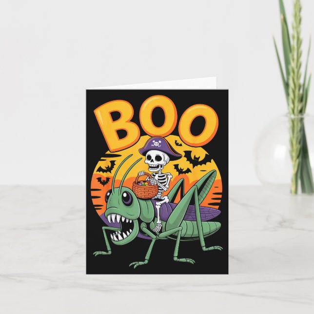 Tarjeta Soky Grhopper Costume On Boo Grhopper Halloween  (Anverso)
