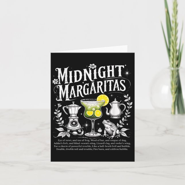Tarjeta Soky Midnight Margaritas Graciosa bebida Halloween (Anverso)