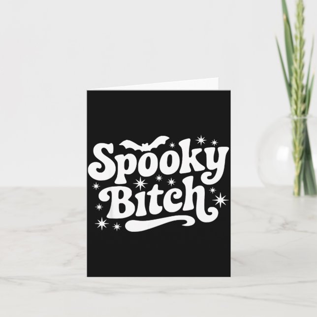 Tarjeta Soky Retro Halloween Witch Quote Saying Bats Gift  (Anverso)