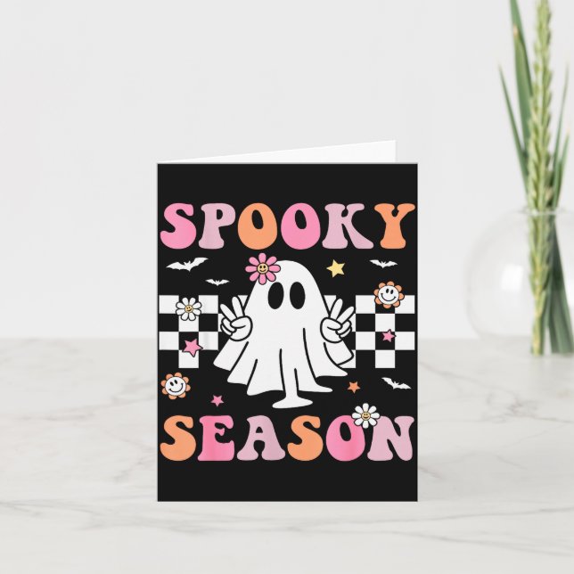 Tarjeta Soky Season Happy Halloween Retro Ghost Soky Women (Anverso)