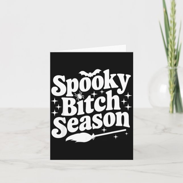 Tarjeta Soky Season Retro Halloween Witch Quote Saying Gif (Anverso)