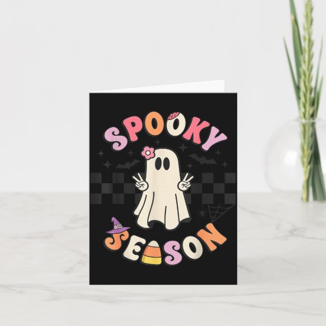 Tarjeta Soky Season Retro Happy Halloween Ghost Women Todd (Anverso)