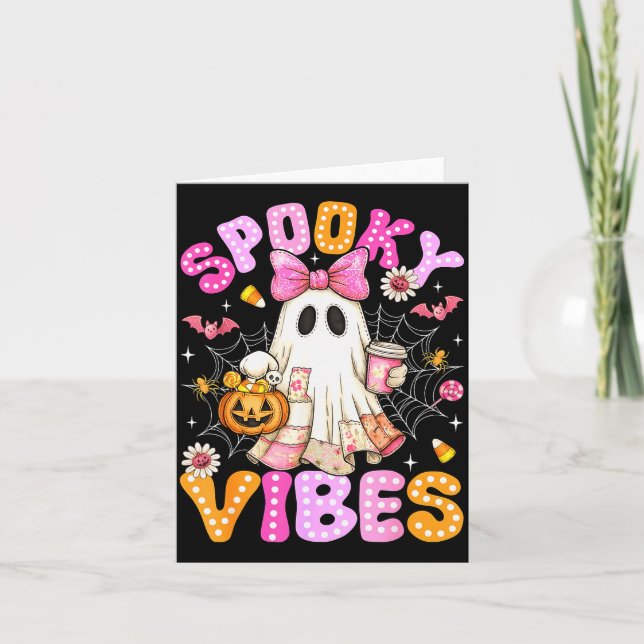 Tarjeta Soky Vibes Ghost Retro Groovy Halloween Women Girl (Anverso)