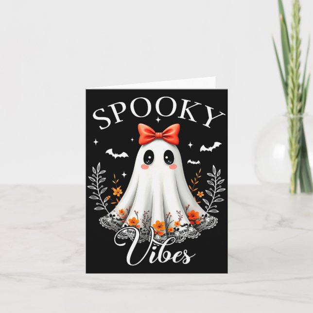 Tarjeta Soky Vibes Ghost Retro Groovy Halloween Women Girl (Anverso)