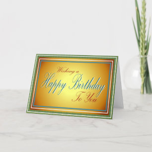 Tarjeta Sol brillante en azul blanco y rojo cumpleaños