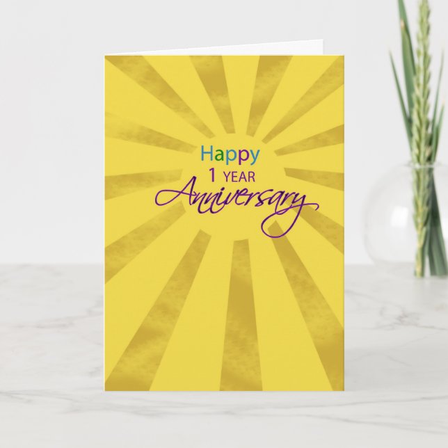 Tarjeta Sol de aniversario de un año de empleo (Anverso)