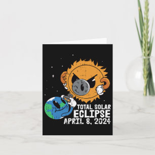 Tarjeta Sol lunar Eclipse solar total Abril 8 2024 Totalid