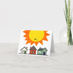 Tarjeta Sol y casas