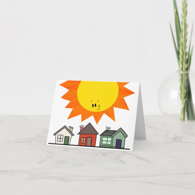 Tarjeta Sol y casas (Anverso)