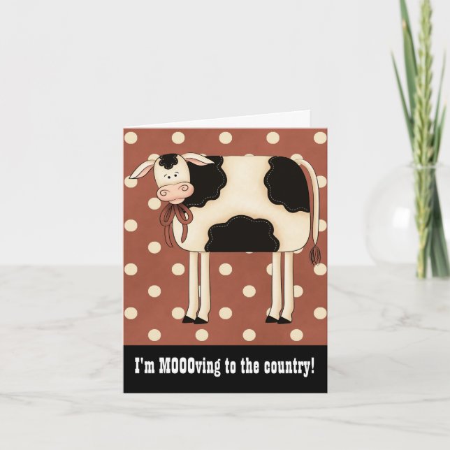 Tarjeta Sola señora Moving Notice de la vaca primitiva del (Anverso)