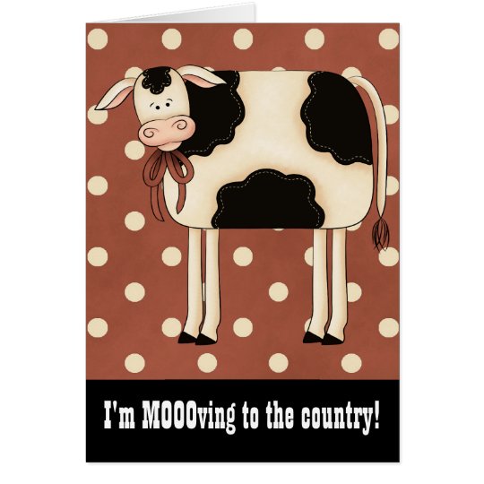 Tarjeta Sola señora Moving Notice de la vaca primitiva del
