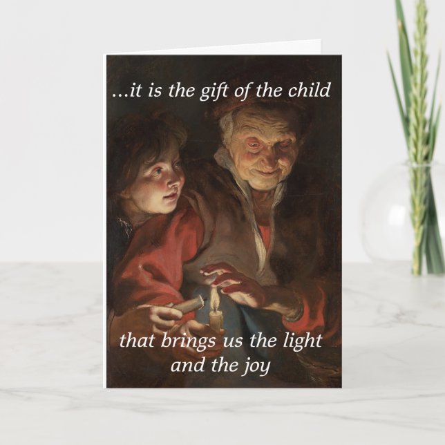 Tarjeta Solace de Navidades: Alegría de un niño (Anverso)