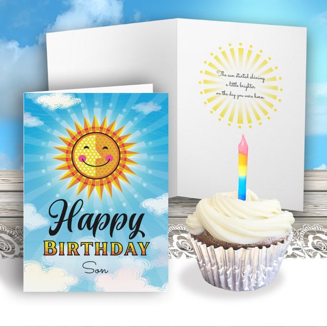 Tarjeta solar sonriente amarilla de nacimiento de  (Subido por el creador)