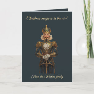 Tarjeta Soldado Cascanueces Estilo Art Nouveau Navidad