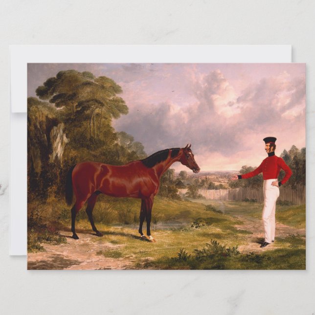 Tarjeta Soldado con el caballo de un oficial (Anverso)