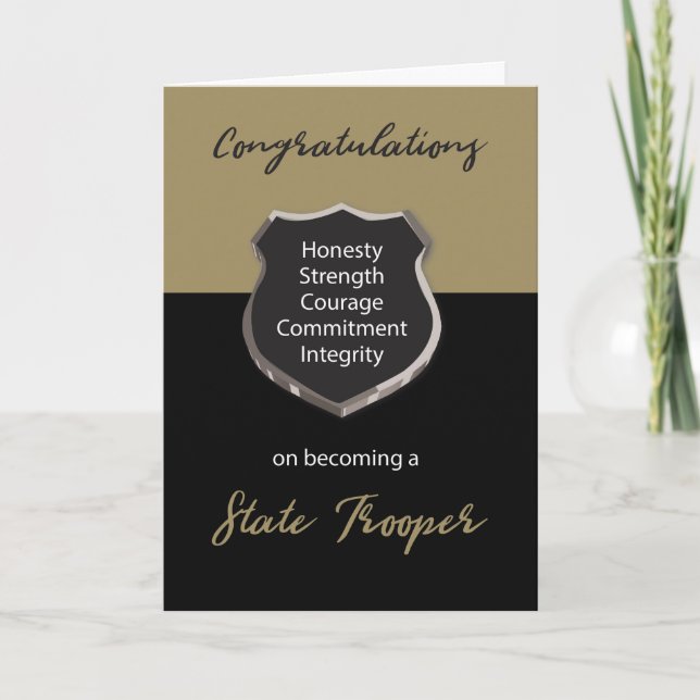 Tarjeta Soldado de caballería estatal, enhorabuena, moreno (Anverso)