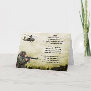 Tarjeta Soldado del ejército - Poema del hijo
