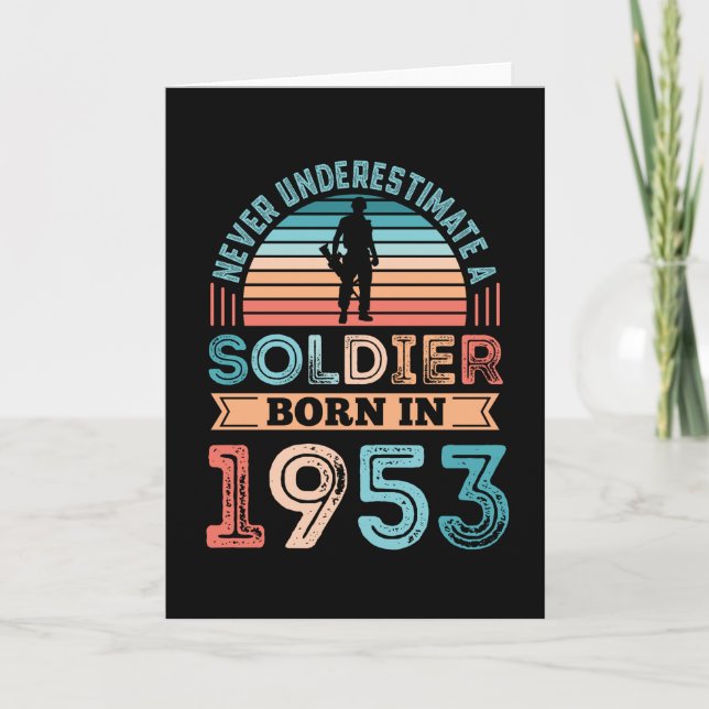 Tarjeta Soldado nacido en 1953 70th Birthday Gift Veteran  (Anverso)