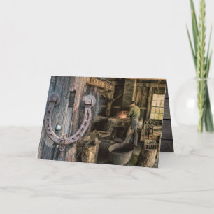 Tarjeta Soldado Vintage Blacksmith Horseshoes