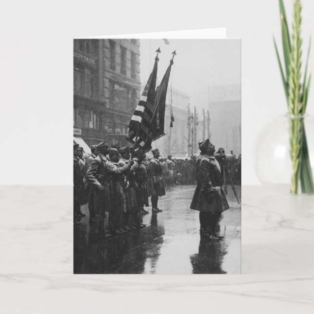 Tarjeta Soldados "búfalos" regresando colores - 1919 (Anverso)