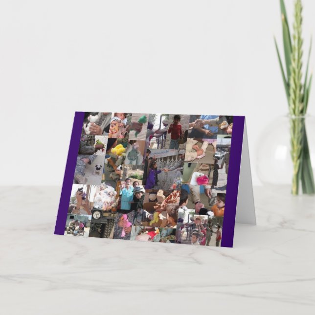Tarjeta Soldados caminan con beaníes (Anverso)