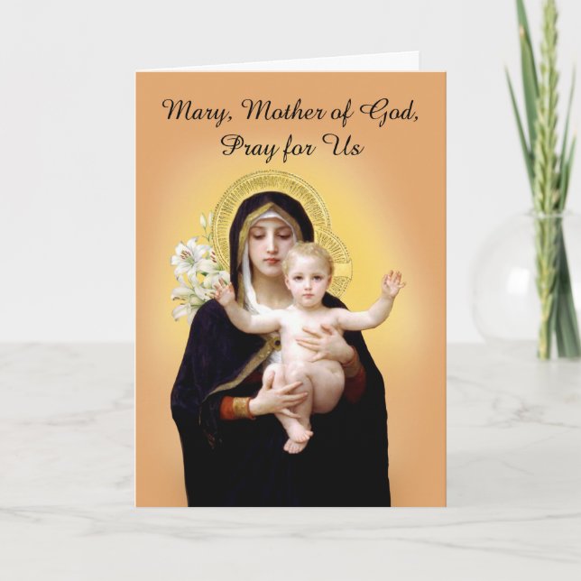 Tarjeta Solemnidad de María la Madre de Dios con Jesús (Anverso)