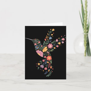 Tarjeta Sólida Hummingbird floral antiTrump mensaje oculto