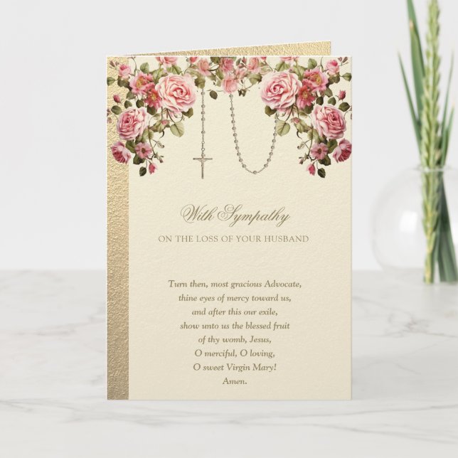 Tarjeta Solidaridad católica Condolencia Esposo (Anverso)