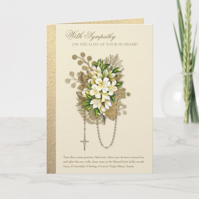 Tarjeta Solidaridad católica Condolencia Esposo (Anverso)