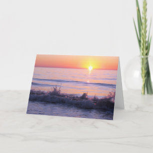 Tarjeta Solidaridad con las olas de atardecer
