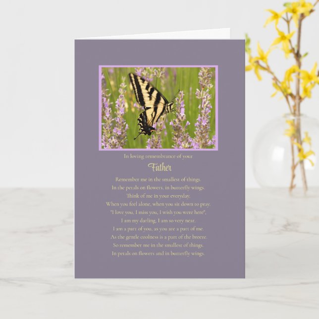 Tarjeta Solidaridad del padre espiritual con la mariposa (flor amarilla)