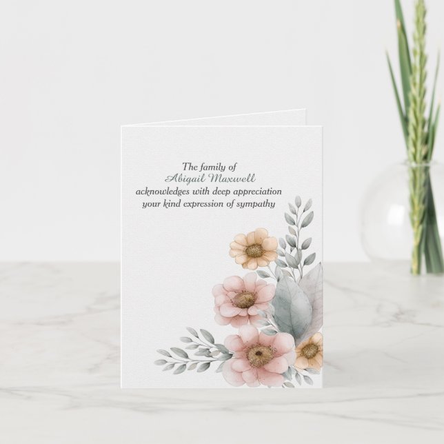 Tarjeta Solidaridad Gracias Bouquet De Acuarela (Anverso)