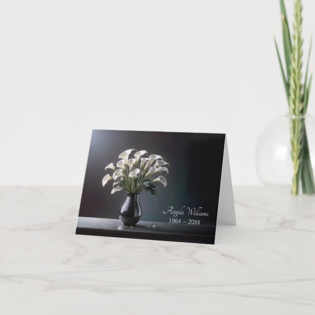 Tarjeta Solidaridad Gracias Calla Lily Bouquet (Anverso)