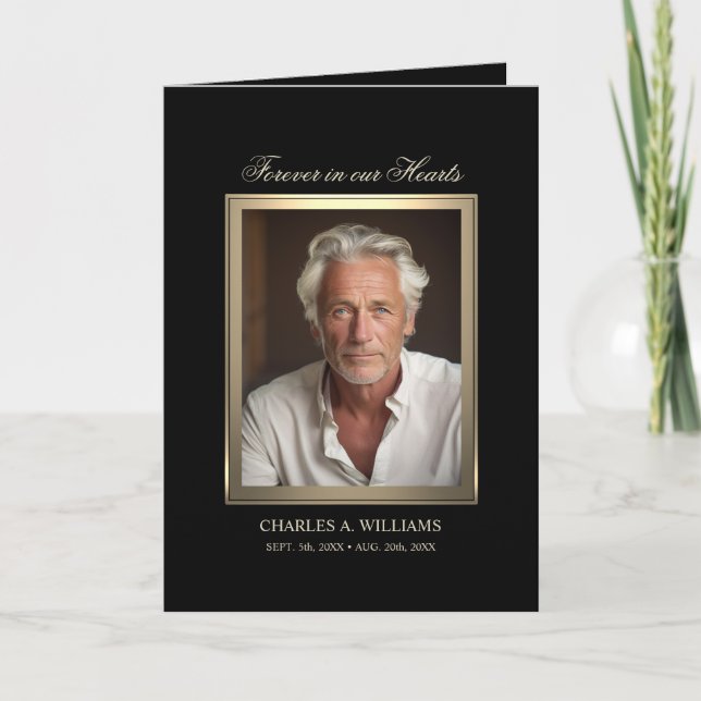 Tarjeta Solidaridad Memorial Elegante Foto De Oro Gracias (Anverso)