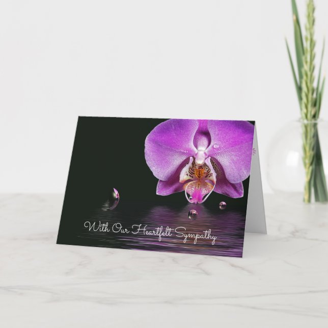 Tarjeta Solidaridad Orquídea rosa y burbujas (Anverso)