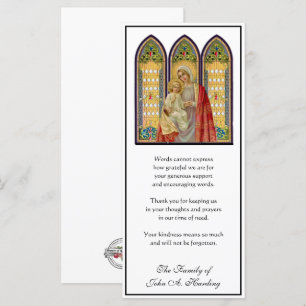 Tarjeta Solidaridad religiosa católica funeraria gracias