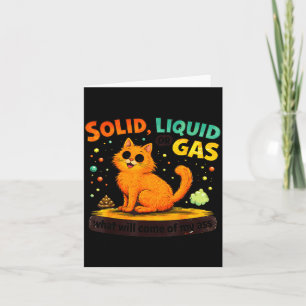 Tarjeta Sólido Líquido O Gas Gato Divertido Física Ciencia