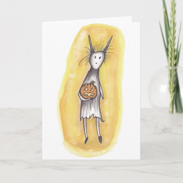 Tarjeta Solitario Ghoul con calabaza (Anverso)